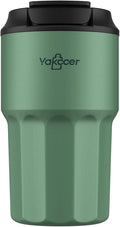 16 oz Coffee Insulated Tumbler with Lid and Flip Straw, Leak-Proof Food Grade 304 Stainless Steel Travel Coffee Mug, Double Wall Vacuum Cup for Hot and Cold Drinks (Green)