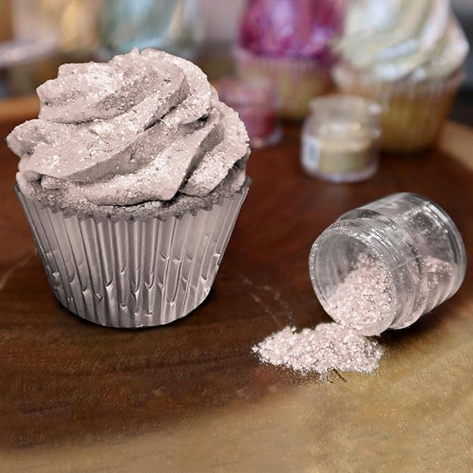BAKELL Soft Rose Gold Edible Glitter, 45 Grams | TINKER DUST Edible Glitter | KOSHER Certified | 100% Edible Glitter | Cakes, Cupcakes, Cake Pops, Drinks, Dessert Vegan Glitter & Dusts (45g Shaker, Soft Rose Gold)