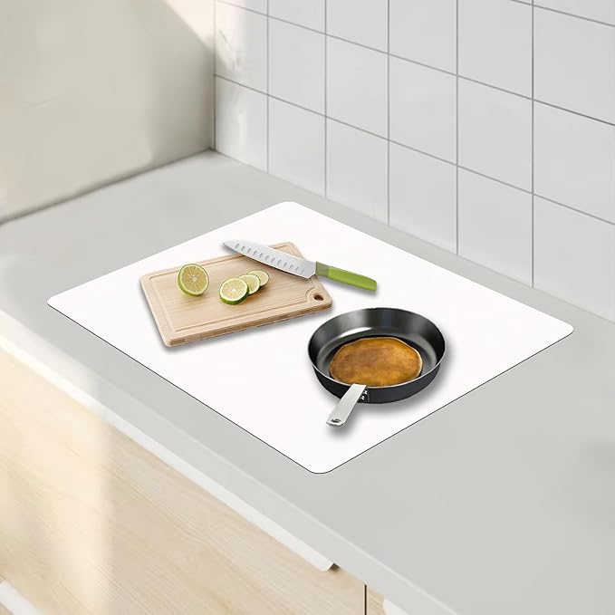 23.62"x15.74"(60cmx40cm) Countertop Protector Mat, Silicone Mats for Kitchen Counter, Cuttable Heat Resistant Mats for Counter, Waterproof Silicone Kitchen Island Protector Mat(2Pack, Semitransparent)