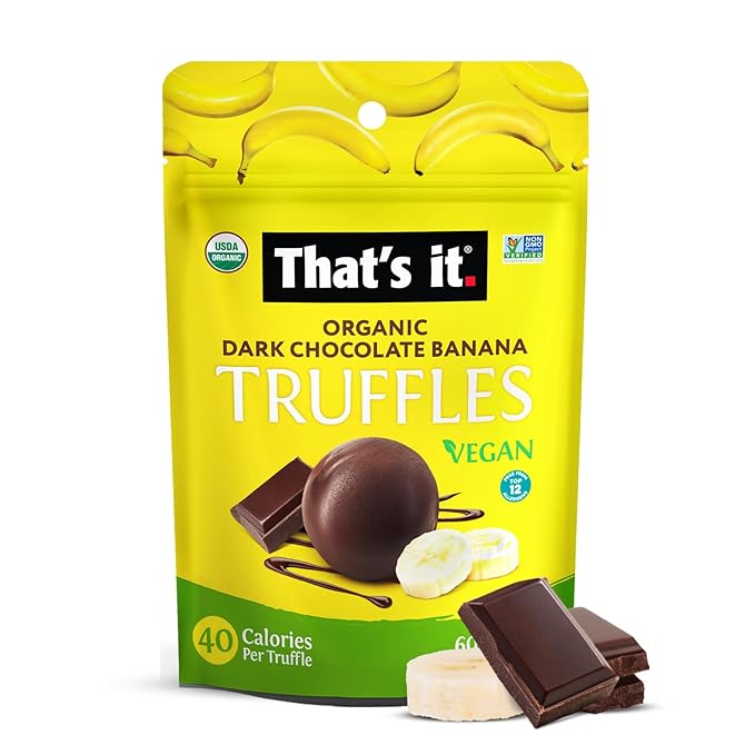 That's it Organic Dark Chocolate & Banana Truffles. 100% Plant-Based, Vegan, Gluten-Free, All Natural (3 Pack)
