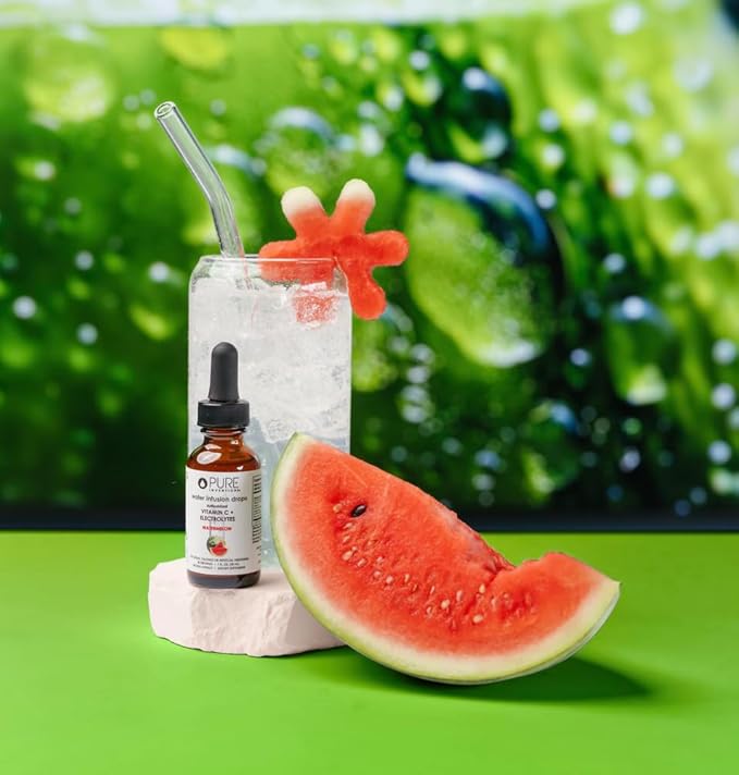 Pure Inventions - Watermelon Water Infusion Drops - Antioxidants, Vitamin C & Electrolytes - Health & Wellness Drink - Immunity Support -Sugar Free, Zero Calorie, No Artificial Sweeteners -30 Servings