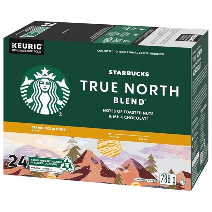 Starbucks True North Coffee, K-Cup Portion Pack for Keurig Brewers (24 Pack)