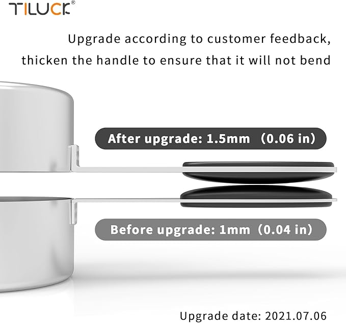 TILUCK Measuring Cups and Spoons Set, Stainless Steel, Kitchen Utensils for Cooking and Baking (11, Black)