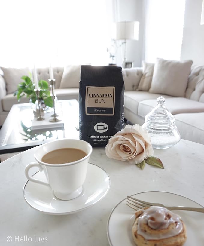 Cinnamon Bun Flavored Coffee, Specialty Arabica Coffee, Medium Roast, 12 ounce, Automatic Drip (Ground)