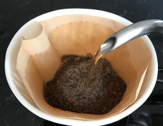 Black Lab Coffee Pour Over Single Cup Ceramic Brewer with Melitta Filters (Black Lab)