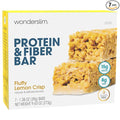 Wonderslim High Fiber Protein Bars, Fluffy Lemon Crisp | 15g Protein, 8g Fiber | Low Sugar, Low Carb | Healthy Indulgence | Satisfying, Supports Energy & On-the-Go Convenience, 7 Pack