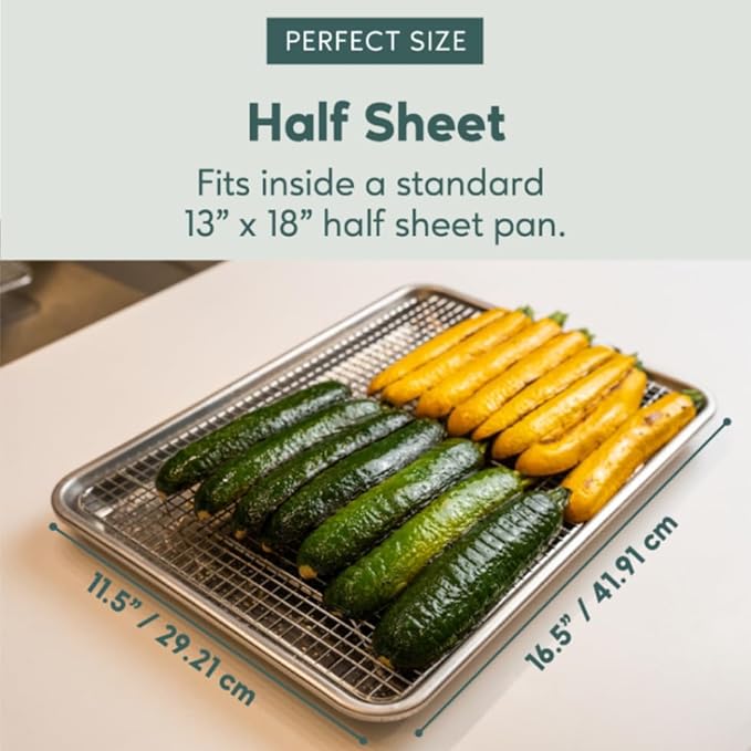 Ultra Cuisine Heavy Duty 100% Stainless Steel Cooling Rack for Cooking and Baking - Baking Rack & Wire Cooling Rack - Fits Half and Jelly Roll Sheet Pans - 11.5''x 16.5'' and 10''x 14.75''