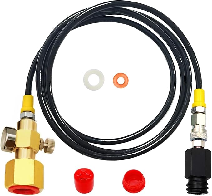 Soda Machine Co2 Adapter with High Pressure Hose,Co2 Tank Direct Adapter to TR21-4 Soda Water Maker,Soda Maker Parts Accessories compatible with Onetouch,Jet,Aqua Fizz, 60inch with Gauge
