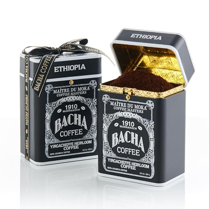 Bacha Coffee | Yirgacheffe Heirloom Single Origin Signature Nomad Collection, 100% Arabica Specialty Coffee, Ground Beans, Medium Roast, 250g