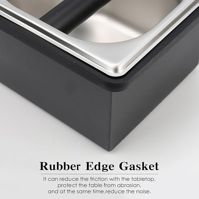 Espresso Knock Box, Stainless Steel Coffee Bag Container, With Steel Bracket And Noise Reducing Rubber Ring (S)