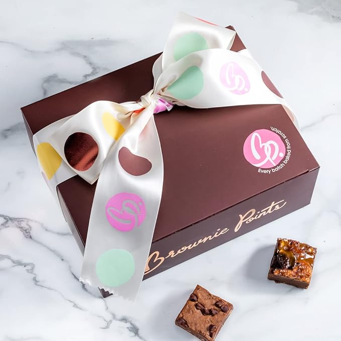 Brownie Points Baby Brownies 30 Gift Box. Individually Wrapped-Fudge Chocolate Brownies Gourmet gift for him, her, friends, family. (BP_BABY30)