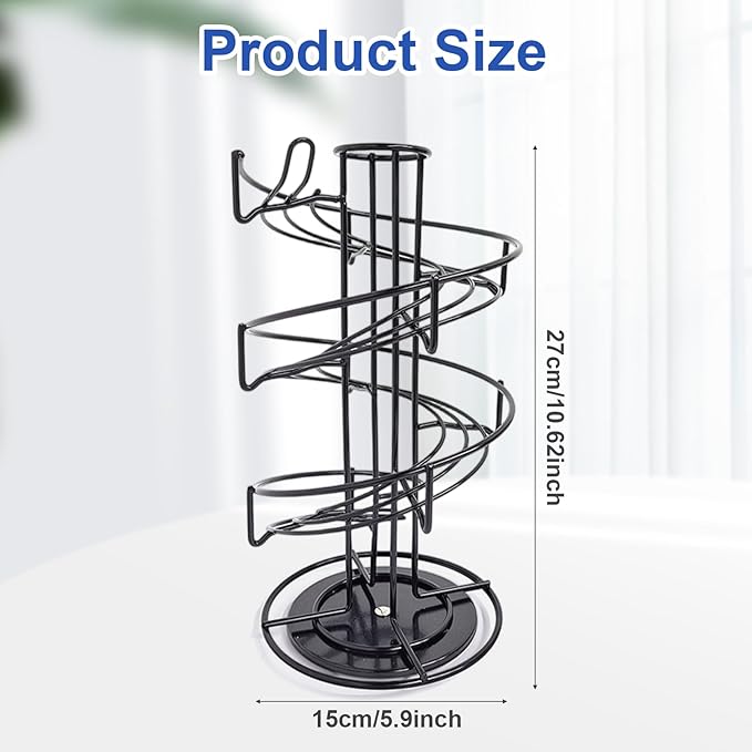 Coffee Pod Carousel Holder, Coffee Pod Storage Stand Organizer Holds up to 30 for Countertop Home Office Kitchen