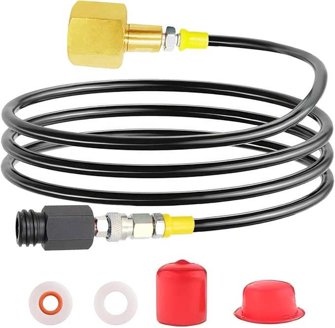 Soda Maker CO2 Quick Adapter with Hose, CO2 Cylinder CGA320 Threaded Refill Compatible with Fizzi Onetouch Jet AQUA FIZZ Blue Cylinder Soda Machine Series (36inch)