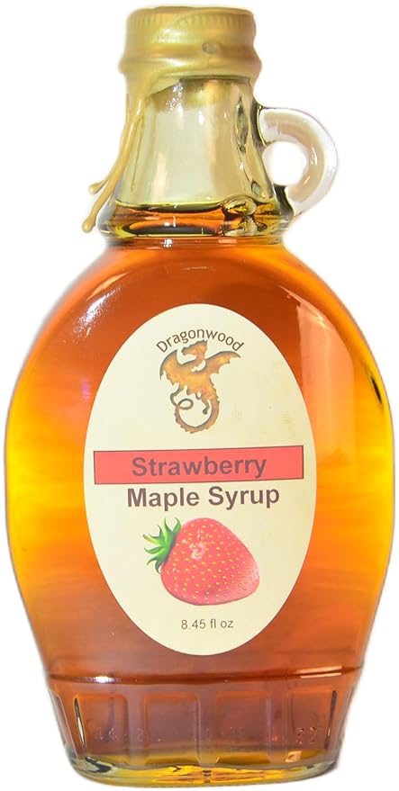 Dragonwood Flavored Maple Syrup (8 Fluid Ounces, Strawberry)