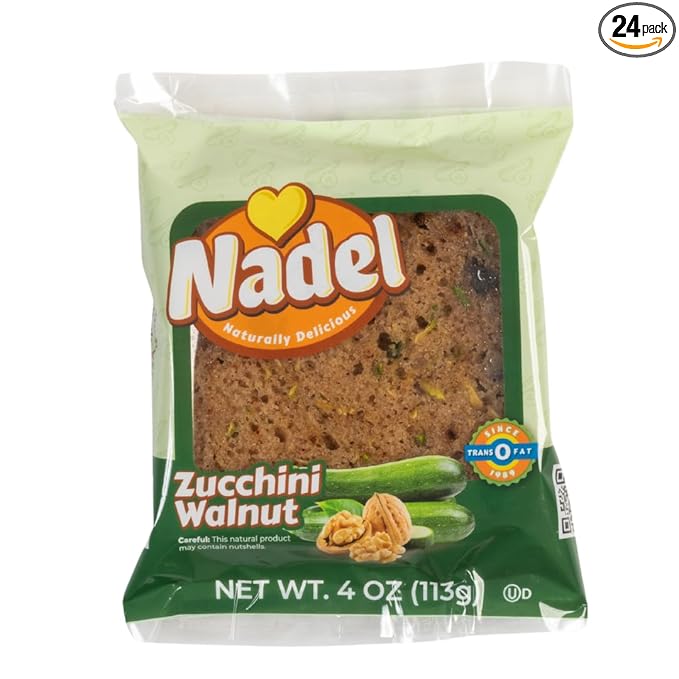 Nadel - NATURALLY DELICIOUS ZUCCHINI CAKE Slices, 24 Pack, Sweet Breads & Cakes Slices Back to School lunch snack, breakfast bar