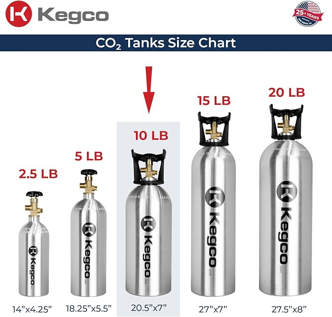 Kegco 10 lb. Aluminum Tank Co2 Cylinder