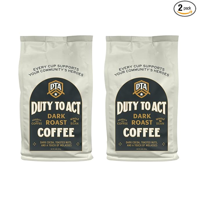 Duty to Act Dark Roast Whole Coffee Beans, 2 lbs (Pack of 2)