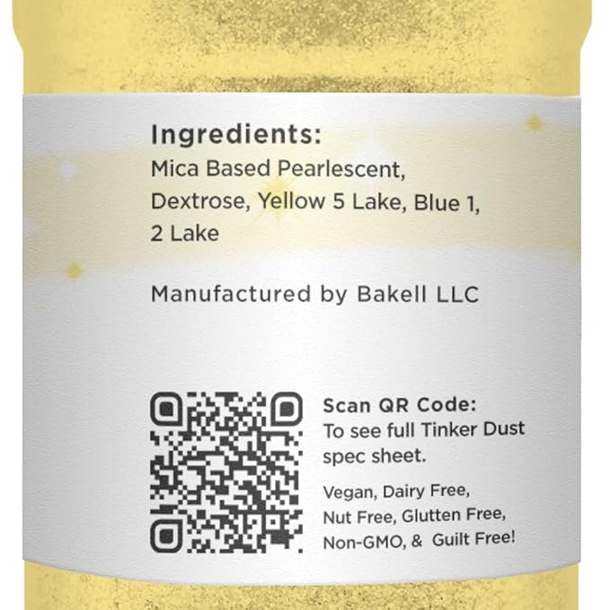 BAKELL Neon Yellow Edible Glitter, 45 Grams | TINKER DUST Edible Glitter | KOSHER Certified | 100% Edible Glitter | Cakes, Cupcakes, Cake Pops, Drinks, Dessert Vegan Glitter & Dusts (45g Shaker, Neon Yellow)