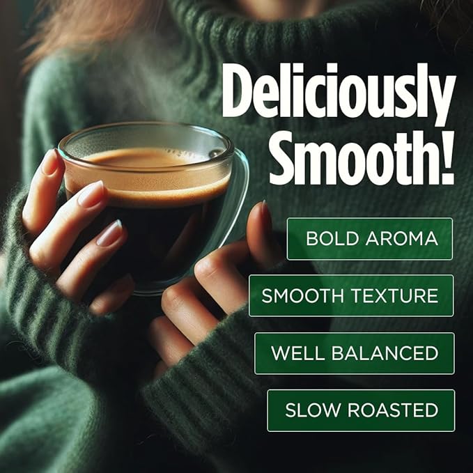 VitaCup Perfect Low Acid Coffee Ground, USDA Organic & Fair Trade, Mycotoxin Free, Dark Roast Guatemala Single Origin, Clean & Pure for Drip Coffee Brewers and French Press, 4 bags, 11oz each