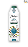 Elmhurst 1925 Vanilla Pistachio Milk Unsweetened - 32 Ounce (Pack of 6) Dairy-Free, Vegan, Kosher, Shelf Stable Milk Made w/Vanilla, Water & Pistachio for Healthier, Simpler Plant-Based Alternatives