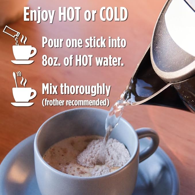 Maud's Spiced Chai Tea Latte Instant Packets, 16 ct, 100% Gourmet Blended Tea Leaves, Instant Hot or Iced Chai Tea Latte - Just add water