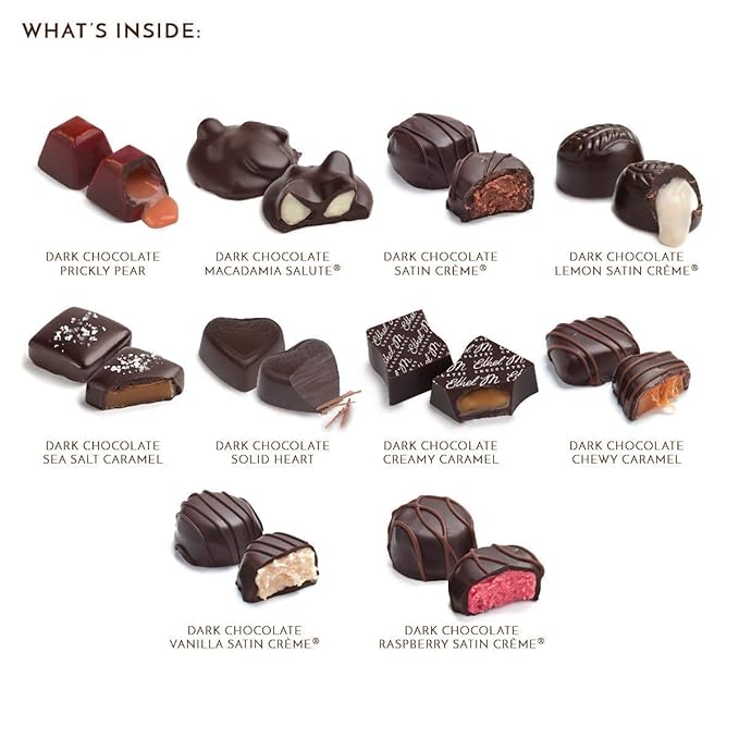 Ethel M Chocolates Premium Dark Chocolate Collection Chocolate Gift Box Candy Assortment, 24 Pieces of Creamy, Smooth and Rich Chocolate Gems