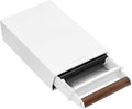 Normcore Espresso Knock Box, Coffee Knocker Drawer with Genuine American Walnut Handle, Under Grinder Knock-out Drawer, Removable Knock Bar and Non-Slip Base, 304 Stainless Steel, Size: S, White