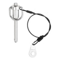 uxcell 1 Pcs Quick Release Pin, 1/4" x 1.57"(Dia. x L) Push-Button Ball Locking Pin 304 Stainless Steel Ring Handle Locking Pin with Wire for Audio Bimini Top Marine, Silver