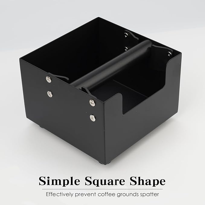 Espresso Knock Box, Stainless Steel Coffee Bag Container, With Steel Bracket And Noise Reducing Rubber Ring (M)