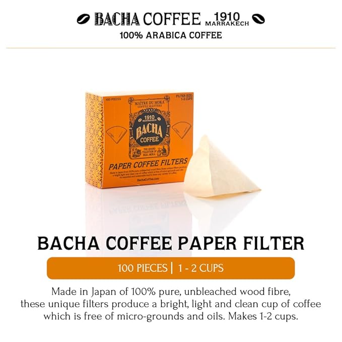 Bacha Coffee | El Flamingo Single Origin Decaffeinated Coffee, Autograph Collection, 100% Arabica Specialty Coffee, Ground Beans, Medium Dark Roast, 250g & 100% Natural Wood Fibre Paper Filters