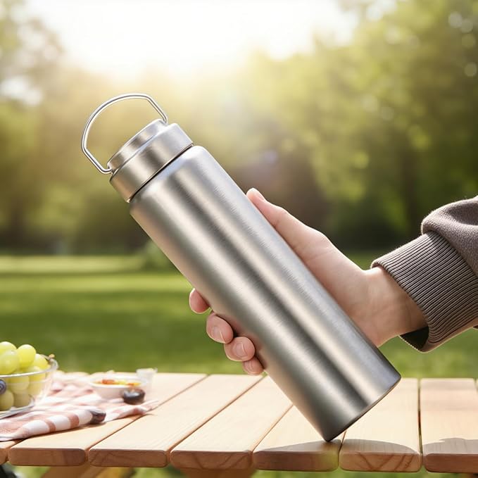 Vacuum Insulated Stainless Steel Water Bottle with Tea Infuser - Wide Mouth,BPA-Free, Leak- Proof,Keeps Cold 24H/ Hot 12H- Ideal for Travel,Office, Gym (25oz)