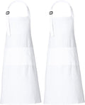 RAJRANG 100% Cotton Cooking Apron with 3 Pockets Kitchen Chef BBQ Adjustable Bib Aprons for Women Men
