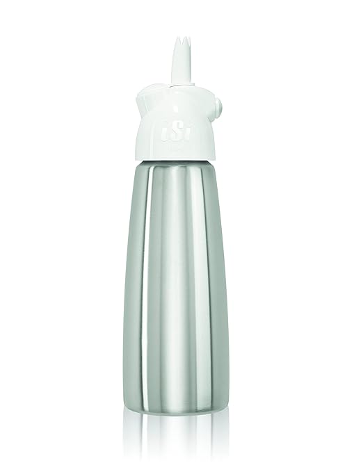 iSi North America Easy Whip Plus (1 Pt) - Cream Whipper with Stainless Steel Bottle, Easy to Use for Homemade Flavored Toppings, Desserts, Sauces - Compact Kitchen Tool, Great for Beginners (White)