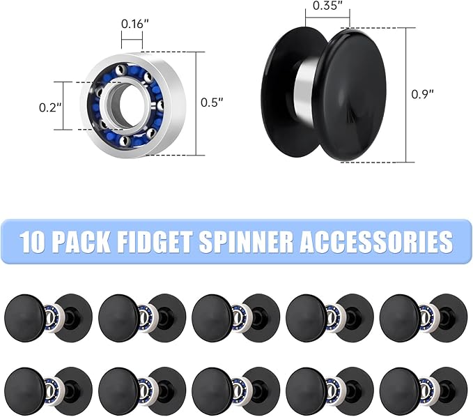 NiArt Fidget Finger Spinner DIY Epoxy Resin Casting Silicone Mold Kit 9 Molds with 10 Bearings Set,Stress Reliever Hand Fidget Toy Gifts for Kids and Adults Art Crafts Home Decorations Jewelry (Set D)