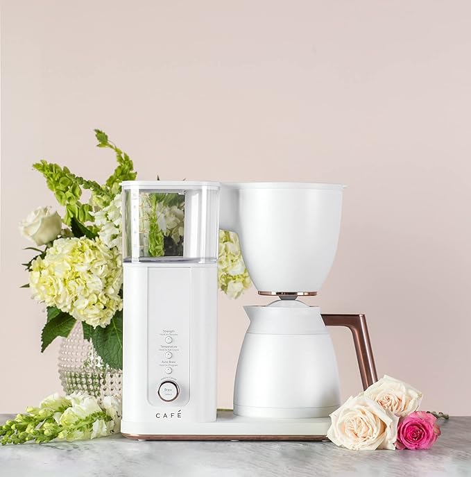 Café Specialty Drip Coffee Maker | 10-Cup Insulated Thermal Carafe | WiFi Enabled Voice-to-Brew Technology | Smart Home Kitchen Essientials | SCA Certified, Barista-Quality Brew | Matte White