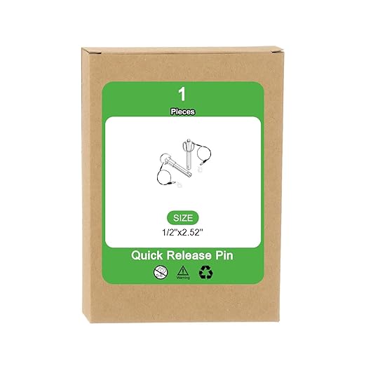uxcell 1 Pcs Quick Release Pin, 1/2" x 2.52"(Dia. x L) Push-Button Ball Locking Pin 304 Stainless Steel Ring Handle Locking Pin with Wire for Audio Bimini Top Marine, Silver