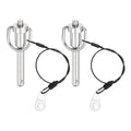 uxcell 2 Pcs Quick Release Pin, 5/16" x 1.57"(Dia. x L) Push-Button Ball Locking Pin 304 Stainless Steel Ring Handle Locking Pin with Wire for Audio Bimini Top Marine, Silver