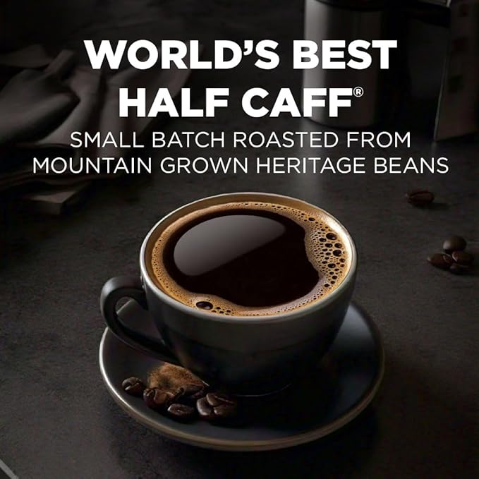 Maud's Half Caff Coffee Pods, 100 ct, Medium Roast Coffee in Recyclable Single Serve Pods – 100% Arabica Coffee, Compatible with Keurig K Cups Maker