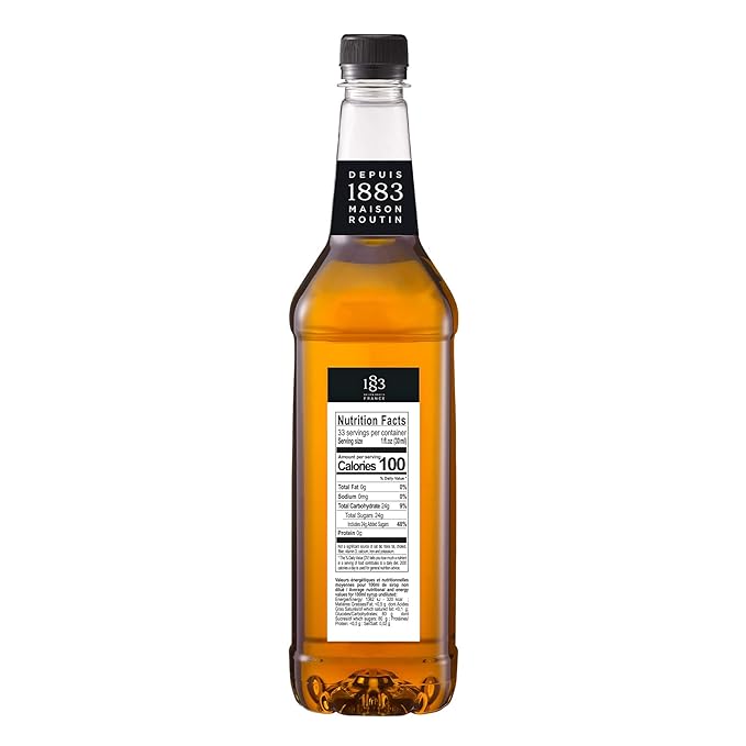 1883 Roasted Hazelnut Syrup for Drinks – Premium French Coffee Syrup – Made in France – 1 Liter Bottle – Perfect for Lattes, Cocktails & Desserts