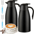 70 oz Thermal Coffee Carafe for keeping hot, Updated Airpot dispener, Insulated Stainless Steel Vacuum Thermal Pot for Coffee, Hot Water,Keep Hot 12 Hours (black/black)