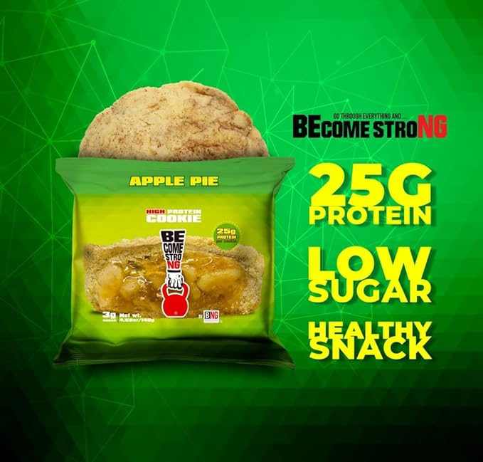 Become Strong High Protein Cookies, 25g Protein, 3g Sugar, BNG Cookies (10 ct.) (Apple Pie)