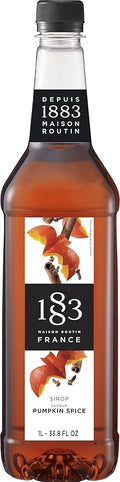 1883 Pumpkin Spice Syrup for Drinks – Authentic French Flavor, Perfect for Coffee, Lattes & Cocktails – 1 Liter Plastic Bottle – Made in France