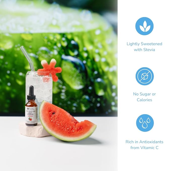 Pure Inventions - Watermelon Water Infusion Drops - Antioxidants, Vitamin C & Electrolytes - Health & Wellness Drink - Immunity Support -Sugar Free, Zero Calorie, No Artificial Sweeteners -30 Servings