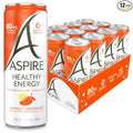 ASPIRE® Mango Lemonade, Healthy Energy Drink 80mg Natural Caffeine, Zero Sugar No Carbs Keto Friendly, 12 Pack Green Tea Sugar Free Drink Low Caffeine Zero Calorie