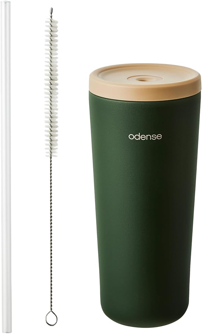 Odense Legodt Straw Tumbler 24oz - Double Stainless Vacuum Insulated Tumbler with Lid & Straw - Travel Mug, Water Bottle for Iced Coffee & Iced Tea, Cold Drinks, Dishwasher Safe(Orange Carrot)
