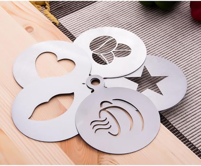 Hemoton Cookie Stencils,Coffee Decorating Stencil,Coffee Decoration Mold Tool, Stencils Latte Art,Cake Baking Templates, Art Templates Mold Tool for Cake Cappuccino