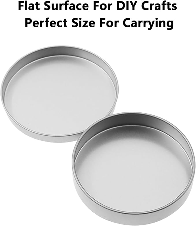 Metal Empty Boxes, Tin Boxes with Lid,Small Silver Tin Boxes,Stackable Organizer Containers,8PCS Storage Tin for Home Outdoor Active Storage Containers