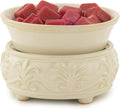 Candle Warmers Etc 2-In-1 Candle and Fragrance Warmer For Warming Scented Candles or Wax Melts and Tarts With To Freshen Room, Sandstone
