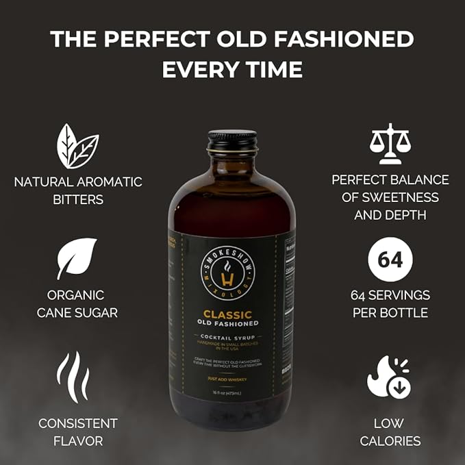 Smokeshow Cocktail Syrup - 64 Servings (16 oz, Orange Old Fashioned)