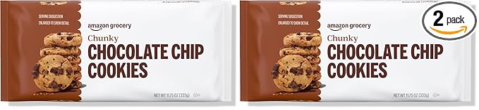 Amazon Grocery, Chunky Chocolate Chip Cookies, 11.75 Oz, Pack of 2 (Previously Happy Belly, Packaging May Vary)